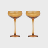The Lou Coupe Glass - Set of 2 / Amber