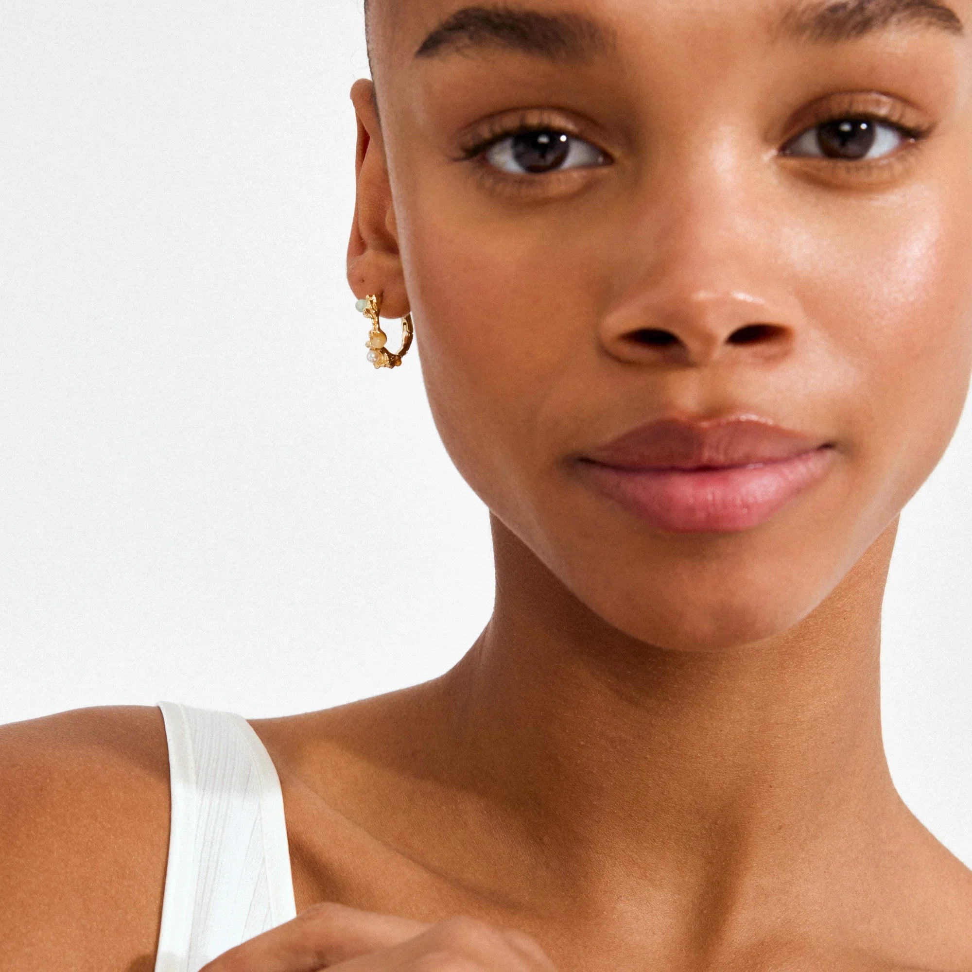 Iris Hoop Earrings - Gold Plated