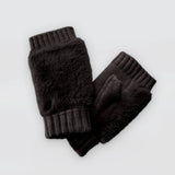 Fur Back Knit -  Fingerless Gloves