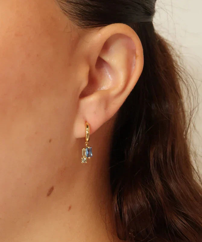 Elenore Earring - Olive / Crystal