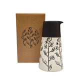 Harakeke Black On White - Porcelain Jug