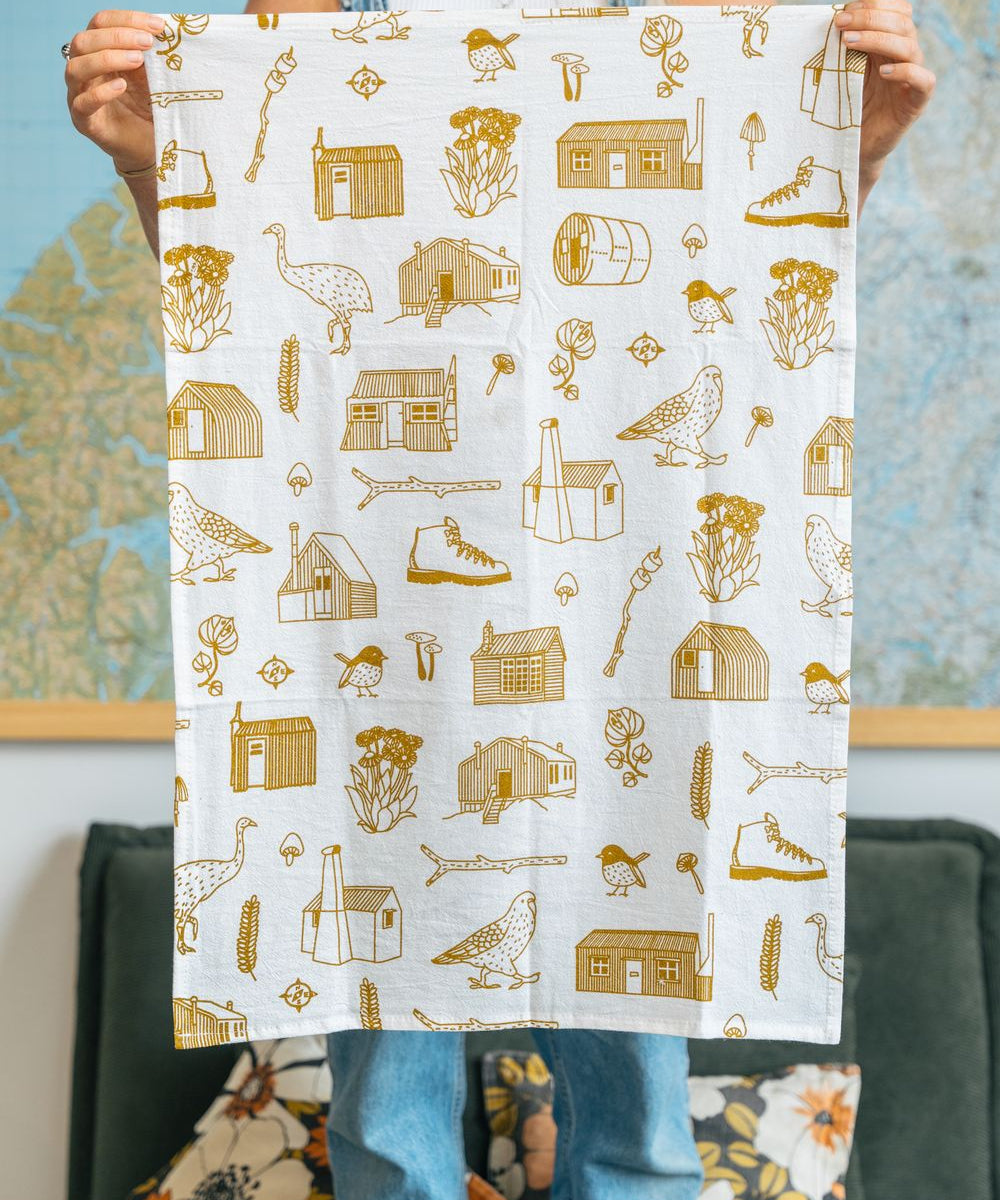 Backcountry Huts Tea Towel