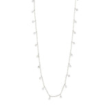 Maja Crystal Multi Drops Necklace - Silver Plated