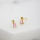Charlotte Stud Earring - Gold/Pink/Green