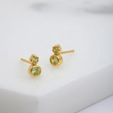 Marnie Stud Earrings - Green/Silver
