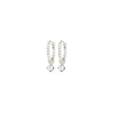 Joa Crystal Hoop Earrings - Silver Plated