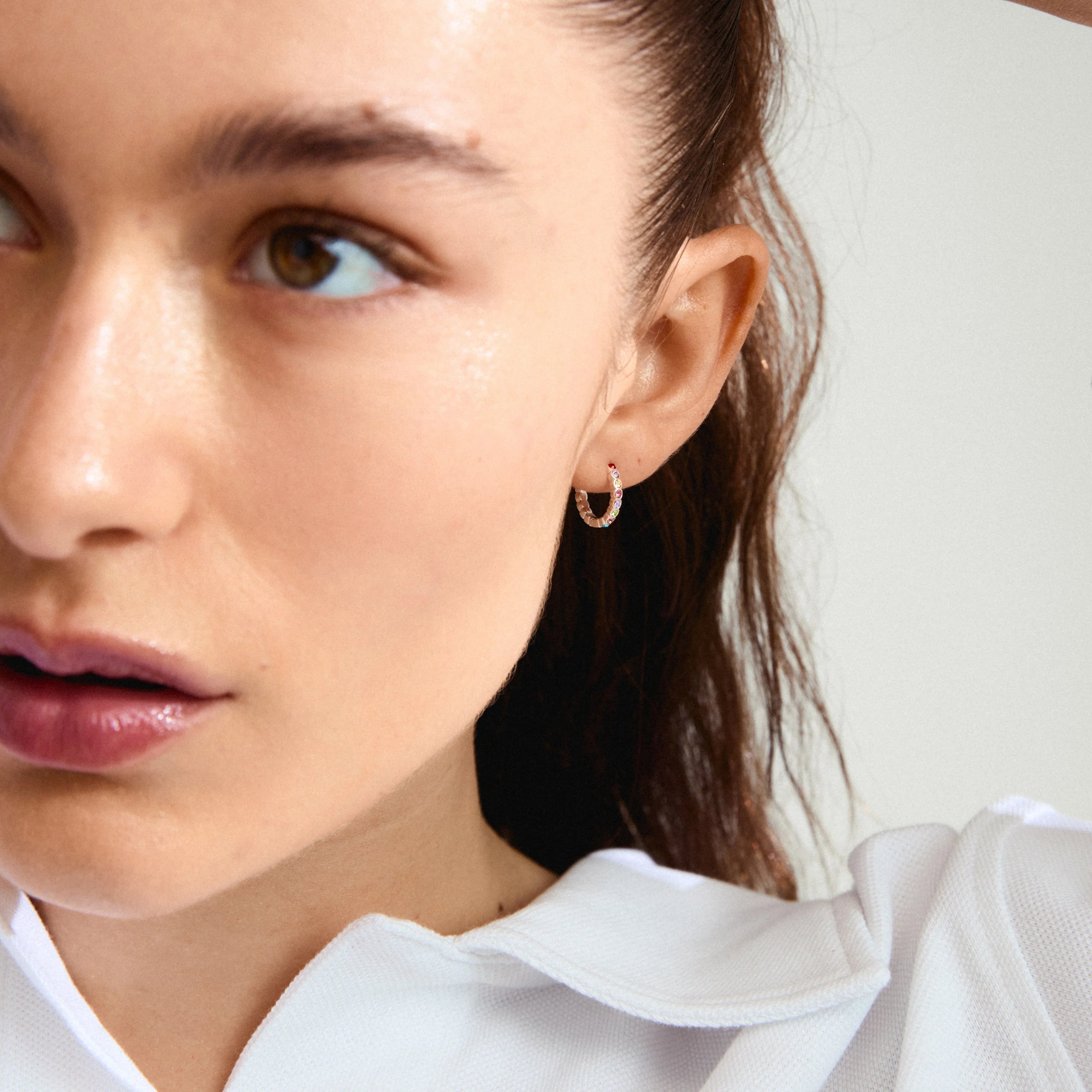 Kleopratra Hoop Earrings Silver - Plated
