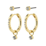 Elna Crystal Earrings 2 in 1 set - Gold Plated
