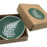 White Fern On Green - 7cm Bowl