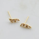 Triple Crystal Stud - Earrings