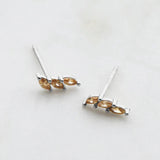 Triple Crystal Stud - Earrings