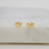 Crystal Heart Stud Earrings