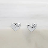 Crystal Heart Stud Earrings
