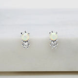 Crystal & Opal Cluster Stud Earrings