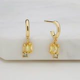 Elenore Earring - Olive / Crystal