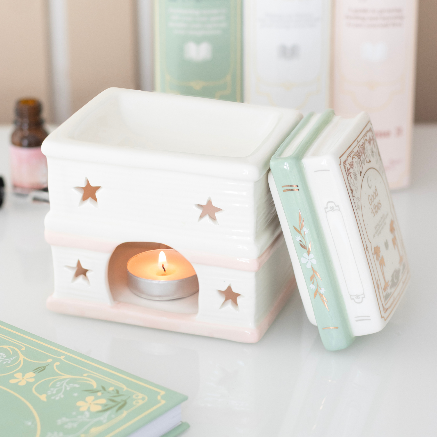 Book Stack Oil Burner and Wax Warmer