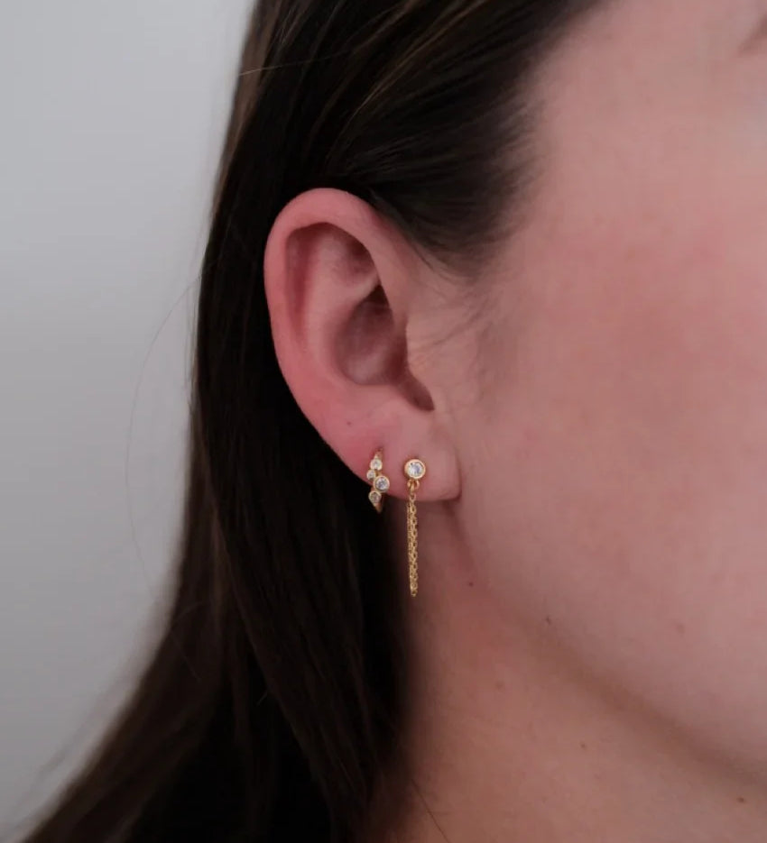 Crystal Chain Wrap Earring