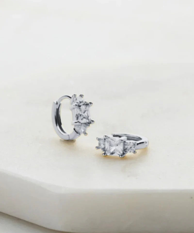 Portia Crystal Huggie Earring
