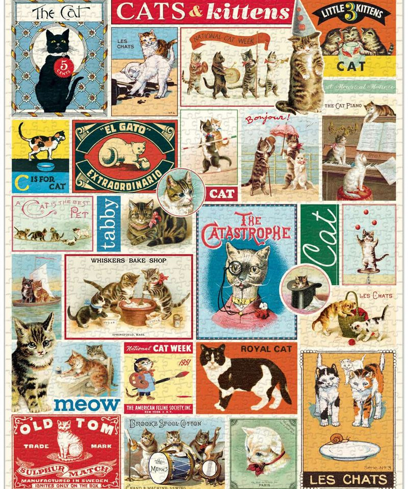 Cats & Kittens 1000 Pce Vintage Puzzle