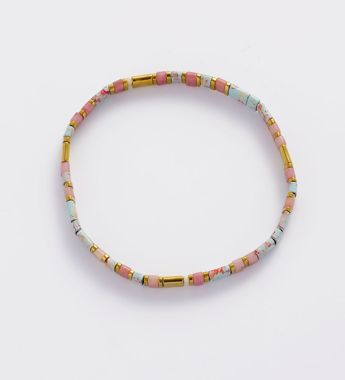Tile Bracelet - teal/Blush