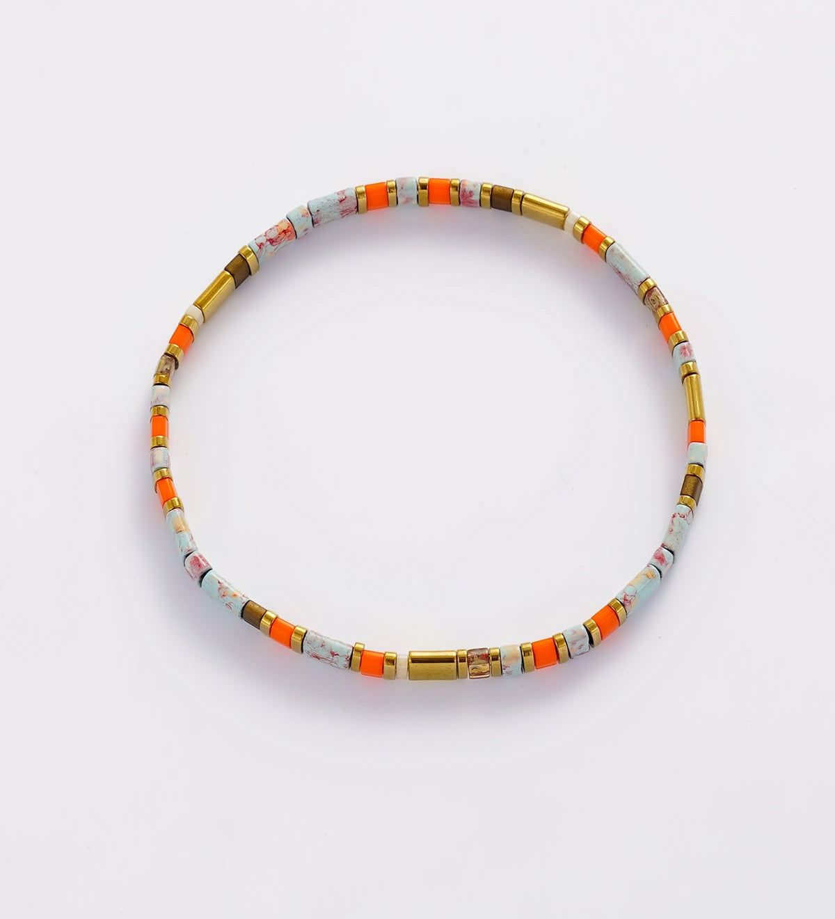 Tile Bracelet - Teal/Orange