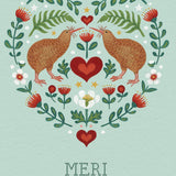 Kiwi Heart Xmas - Card