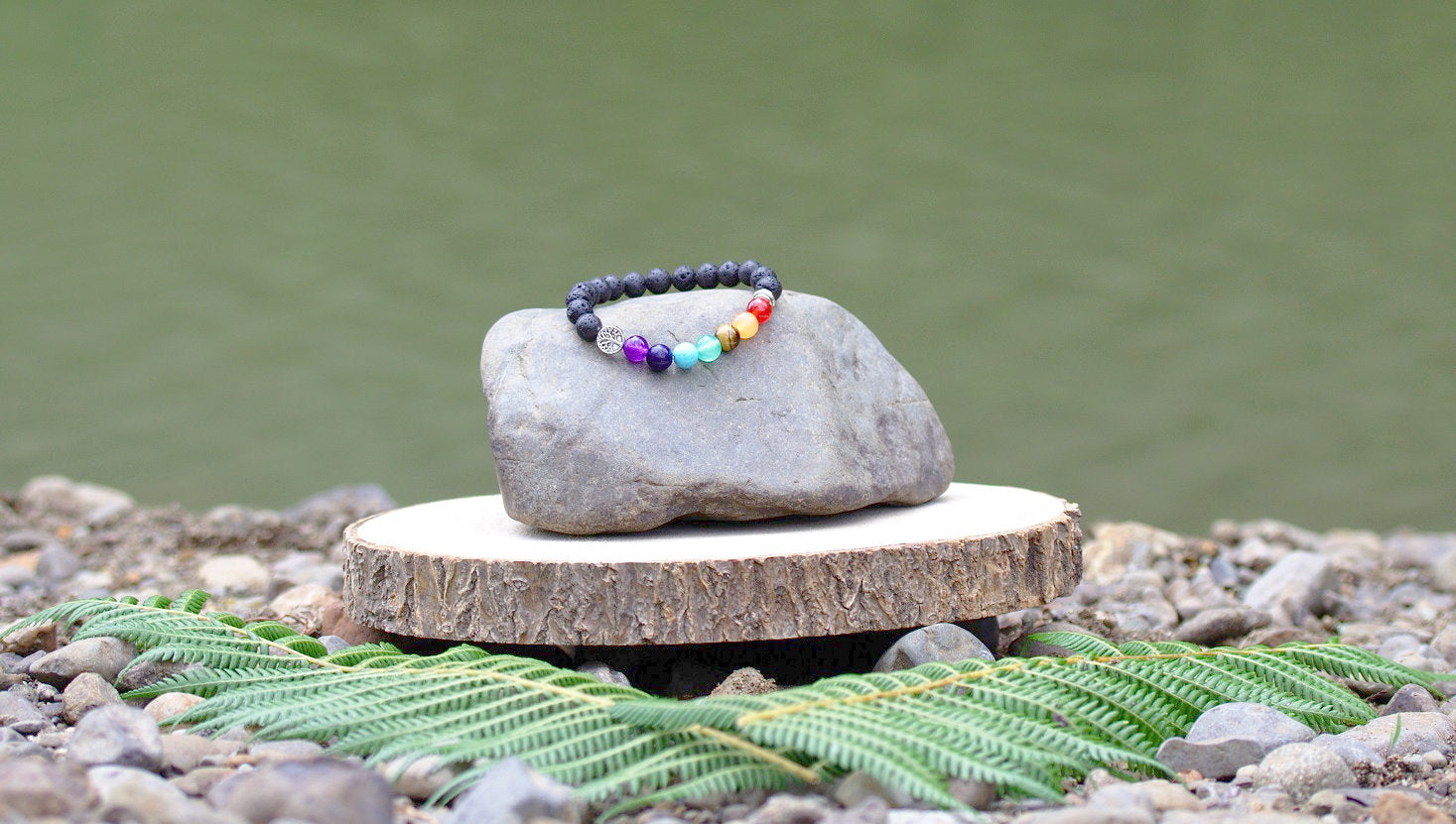 Rainbow Chakra & Tree of Life Bracelet