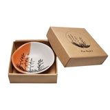 Flax Bush Dipped Orange with Black 7cm Bowl