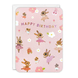 Bunny Bellerinas Happy Birthday - Card