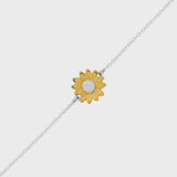 Blossoming Sunflower Two Tone Bracelet
