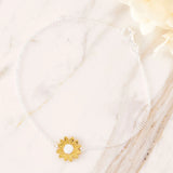 Blossoming Sunflower Two Tone Bracelet