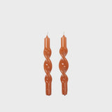 Broste Candle Twist S/2 - Glossy Burned Orange