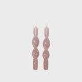 Broste Candle Twist S/2 - Glossy Mauve Pink