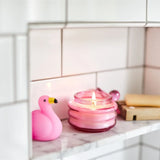 Paddywax Beam Candle Fuchsia Pink Glass - Desert Peach