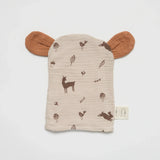 Bear Wash Glove Woodlands with Tangerine ears