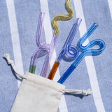 Reusable Glass Straws - Curly