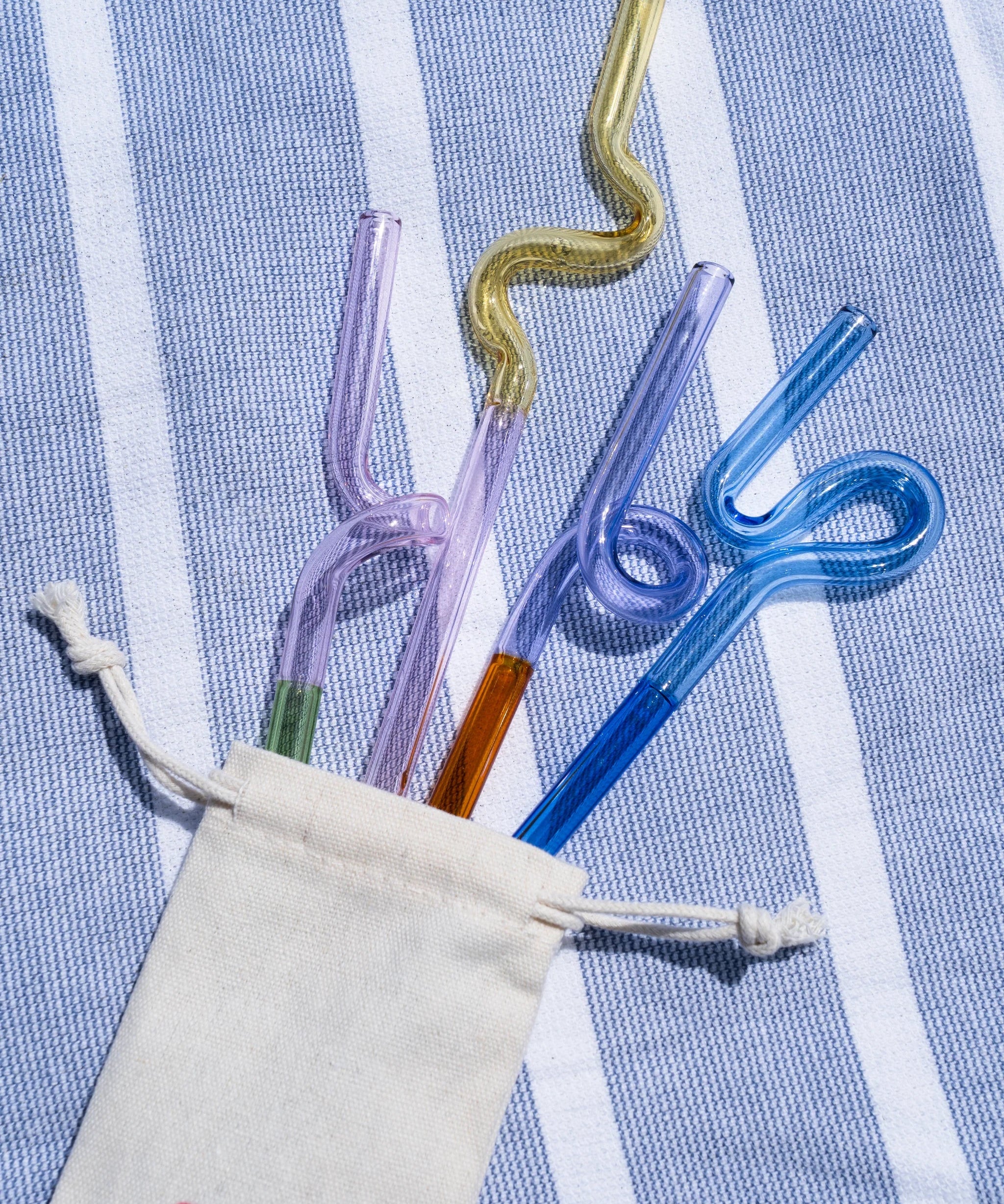 Reusable Glass Straws - Curly