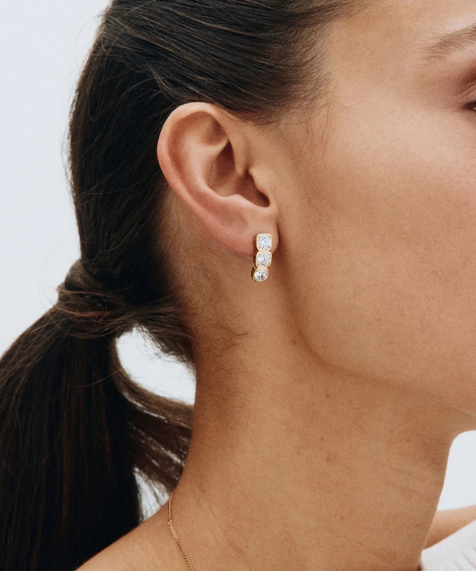 Gemma Studs Triple Steel