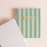 Baby Book Sage Stripe Boxed
