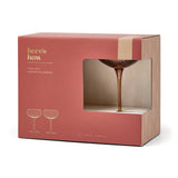 The Lou Coupe Glass - Set of 2 / Amber