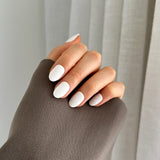 Pressing Nails - White Oval (gel)