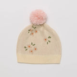 Knitted Beanie Daisy with pompom