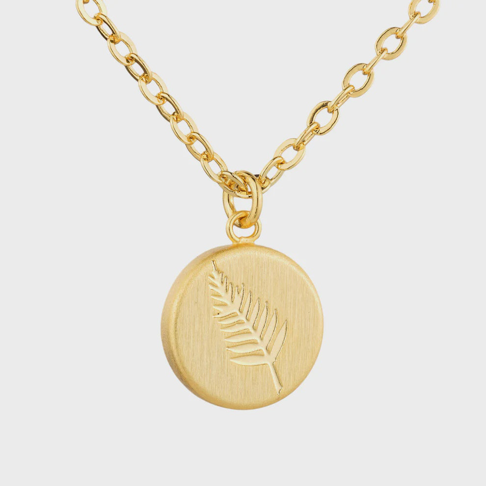 Round Fern Necklace - Gold
