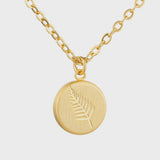Round Fern Necklace - Gold