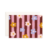 Daisy Stripe Mini Greeting Card