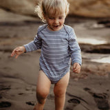 Merino Bodysuit - Periwinkle Stripe