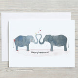 Happy Engagement Elephants - Card