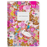 A6 Textured Soft Cover Notebook - Neon Floral Peacock