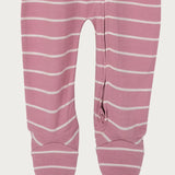 Merino Footed Onesie - Blossom Stripe