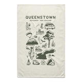 Queenstown Tea Towel Small Print - Cream